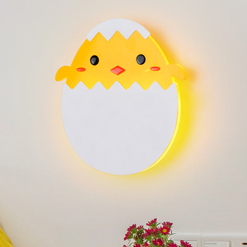 Eggette/Dinosaur Wall Lighting Cartoon Acrylic LED Green/Yellow Sconce Lamp for Kids Bedside
