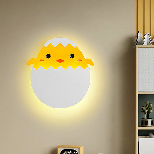 Eggette/Dinosaur Wall Lighting Cartoon Acrylic LED Green/Yellow Sconce Lamp for Kids Bedside