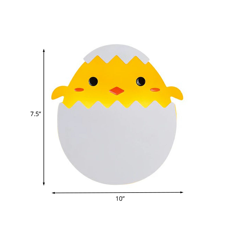 Eggette/Dinosaur Wall Lighting Cartoon Acrylic LED Green/Yellow Sconce Lamp for Kids Bedside