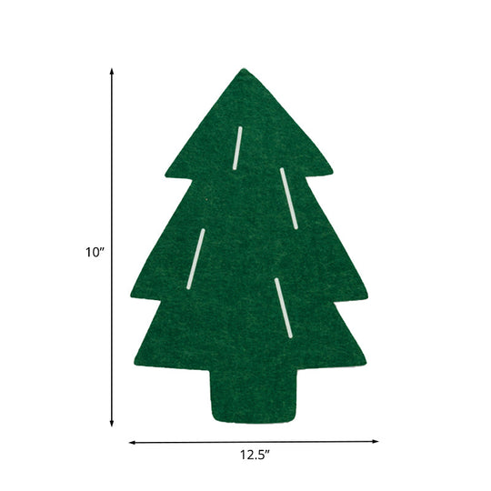 Cartoon LED Wall Lamp for Kids Bedroom with Felt Sheep, Pine Tree, and Airship - Available in Pink, Green, and Blue