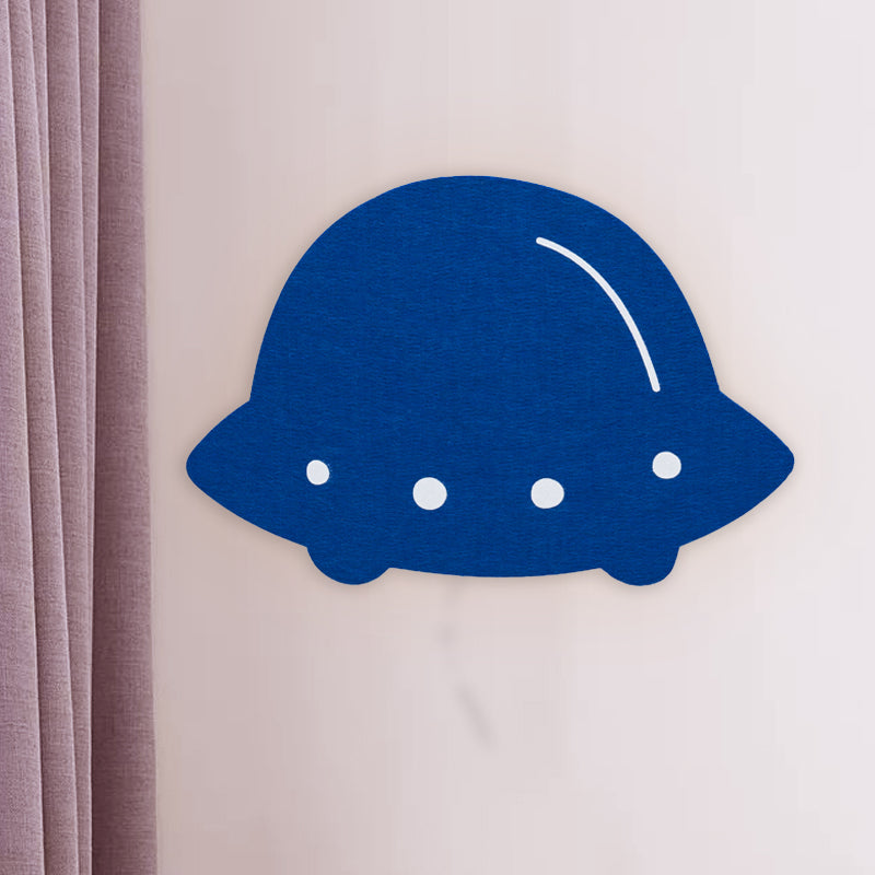 Cartoon LED Wall Lamp for Kids Bedroom with Felt Sheep, Pine Tree, and Airship - Available in Pink, Green, and Blue
