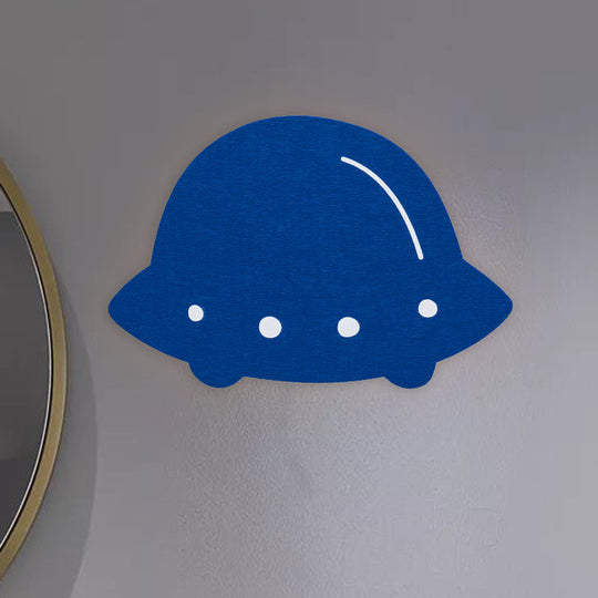 Cartoon LED Wall Lamp for Kids Bedroom with Felt Sheep, Pine Tree, and Airship - Available in Pink, Green, and Blue