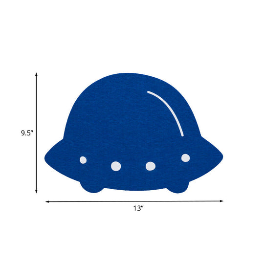 Cartoon LED Wall Lamp for Kids Bedroom with Felt Sheep, Pine Tree, and Airship - Available in Pink, Green, and Blue