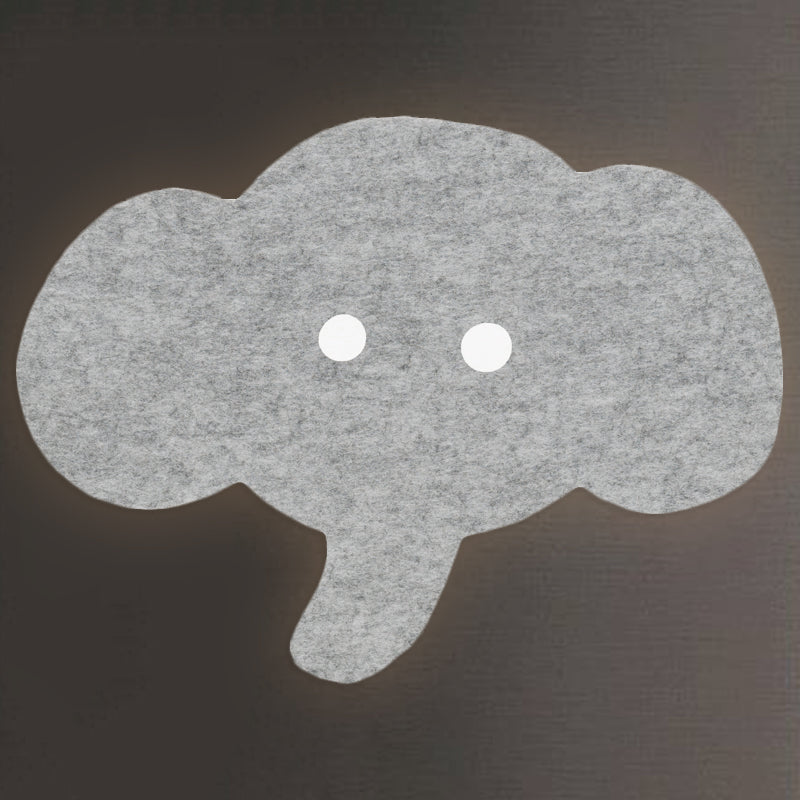 Cartoon LED Wall Lamp for Kids Bedroom with Felt Sheep, Pine Tree, and Airship - Available in Pink, Green, and Blue