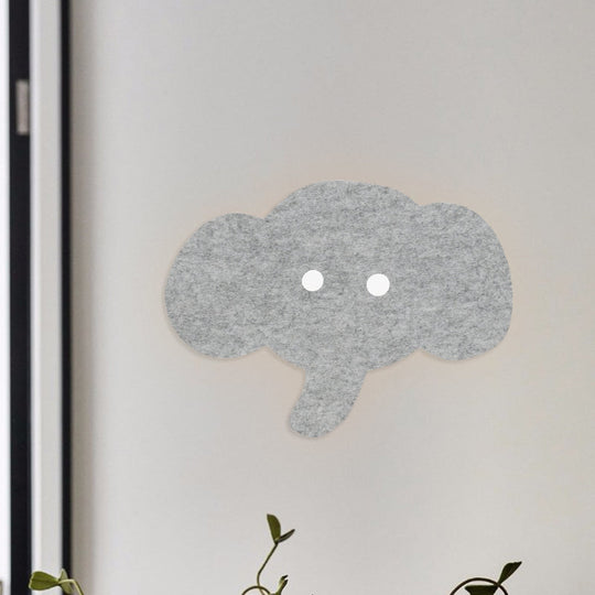 Cartoon LED Wall Lamp for Kids Bedroom with Felt Sheep, Pine Tree, and Airship - Available in Pink, Green, and Blue