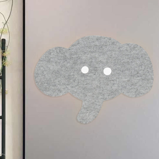 Cartoon LED Wall Lamp for Kids Bedroom with Felt Sheep, Pine Tree, and Airship - Available in Pink, Green, and Blue