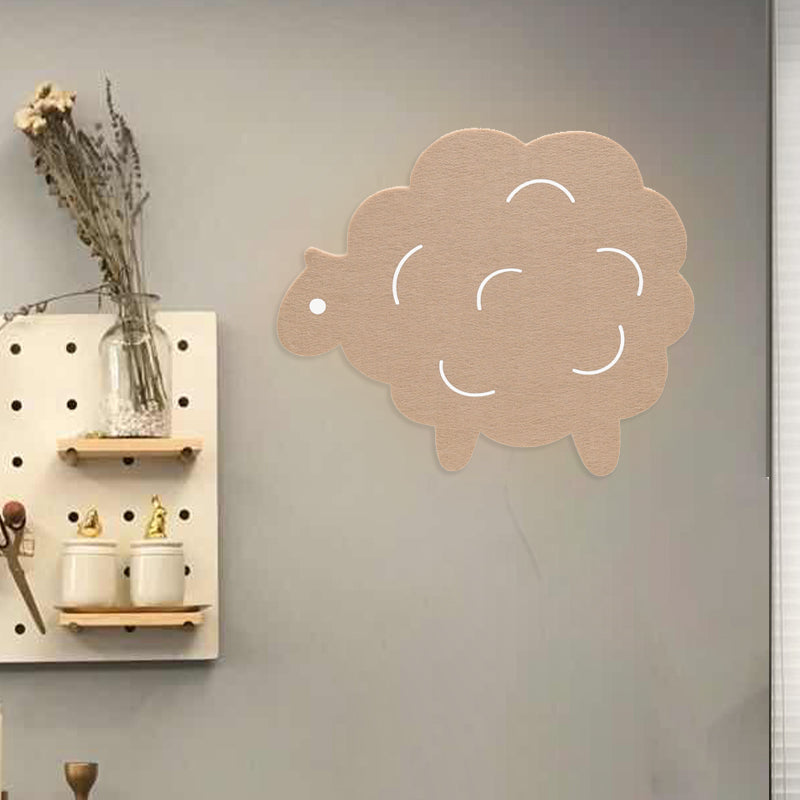 Cartoon LED Wall Lamp for Kids Bedroom with Felt Sheep, Pine Tree, and Airship - Available in Pink, Green, and Blue