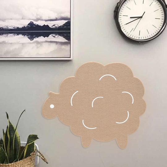 Cartoon LED Wall Lamp for Kids Bedroom with Felt Sheep, Pine Tree, and Airship - Available in Pink, Green, and Blue