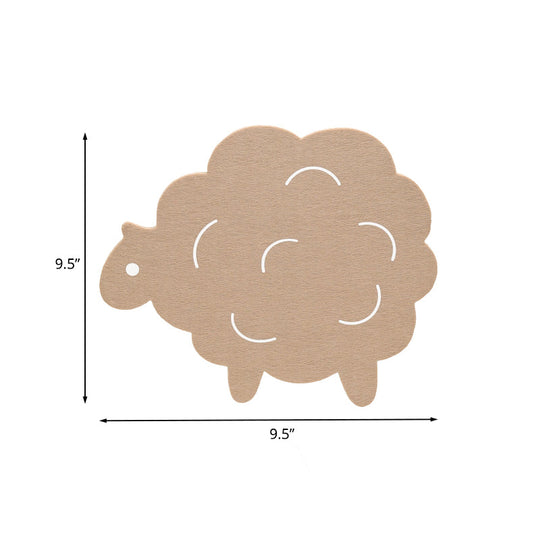 Cartoon LED Wall Lamp for Kids Bedroom with Felt Sheep, Pine Tree, and Airship - Available in Pink, Green, and Blue