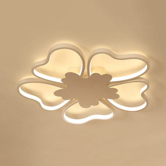 Blossom Shape Ceiling Mount Light - Kid-Friendly LED Lamp for Foyer - White Acrylic Design