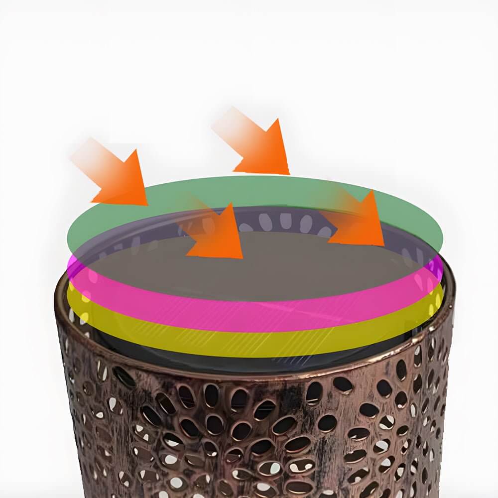 7.3-Inch Metal Cut-Out Solar Outdoor Lantern with Warm White LED