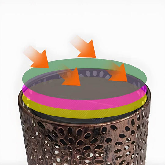 7.3-Inch Metal Cut-Out Solar Outdoor Lantern with Warm White LED