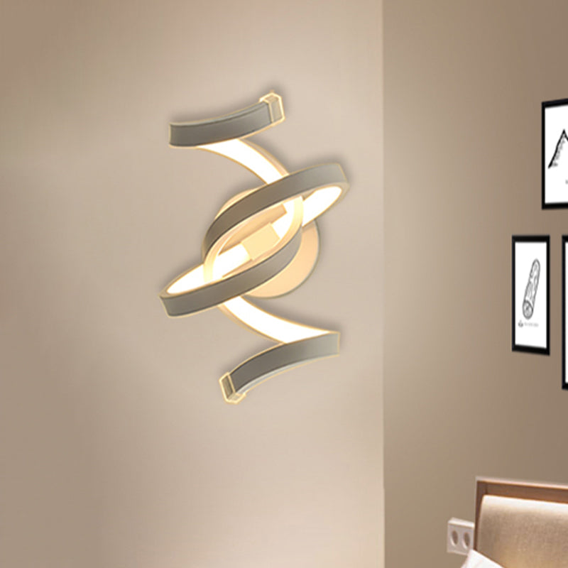 Ivory Ribbon Minimalist LED Wall Light Sconce - Acrylic Mounted Lighting for Bedroom