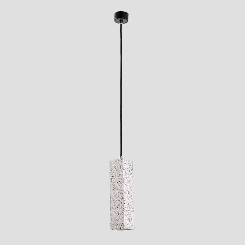 Sleek Nordic Marble LED Pendant Light - Modern Slim Cuboid Design, 1 Head, White Color
