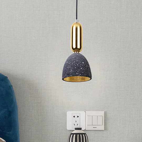 Macaron Pendant Light with Terrazzo Domed Shade in White/Black/Pink for Dining Room Ceiling