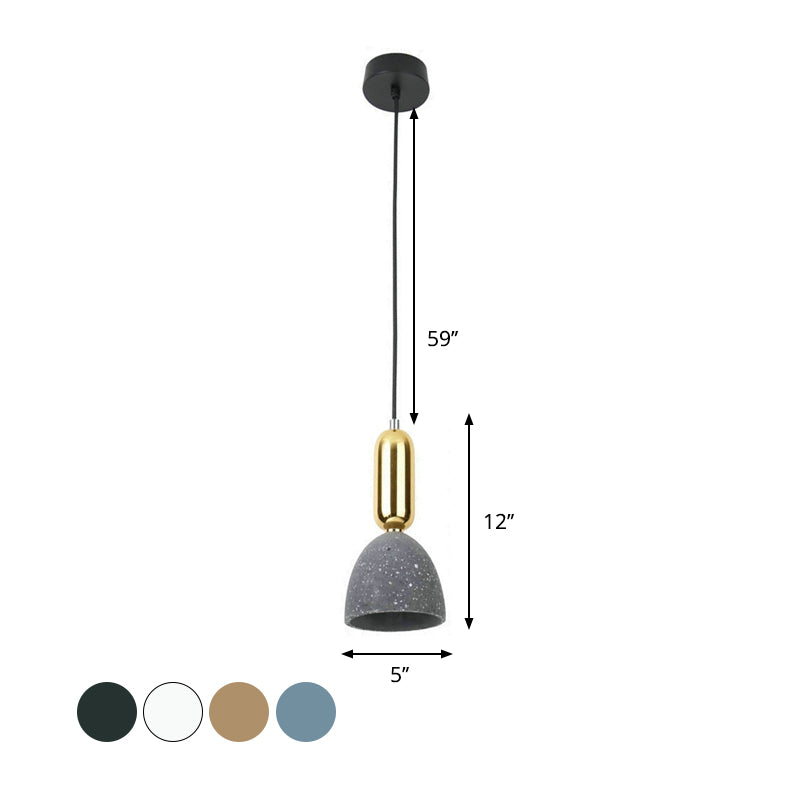 Macaron Pendant Light with Terrazzo Domed Shade in White/Black/Pink for Dining Room Ceiling