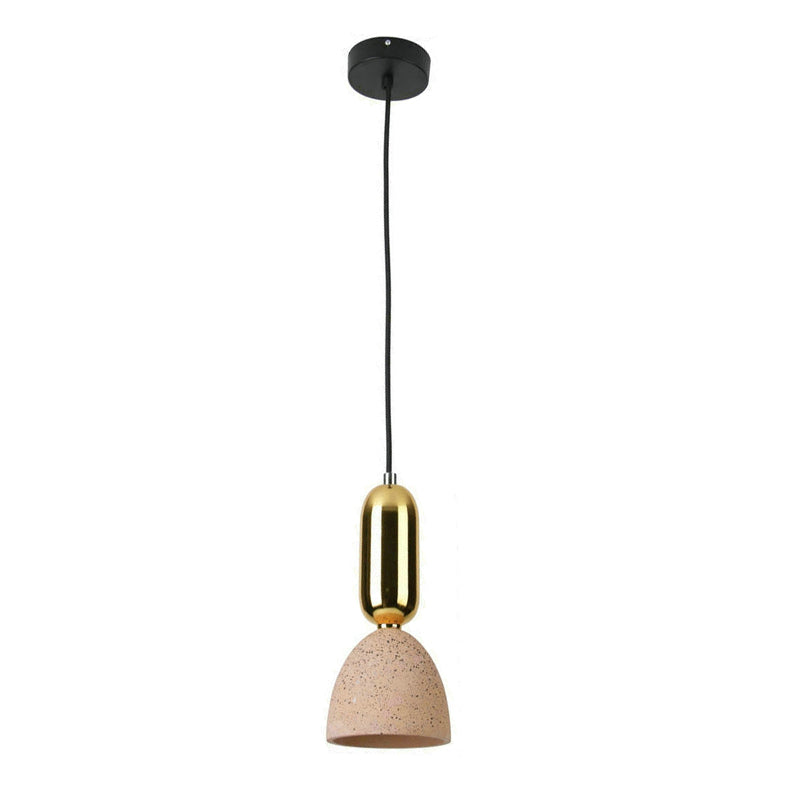 Macaron Pendant Light with Terrazzo Domed Shade in White/Black/Pink for Dining Room Ceiling