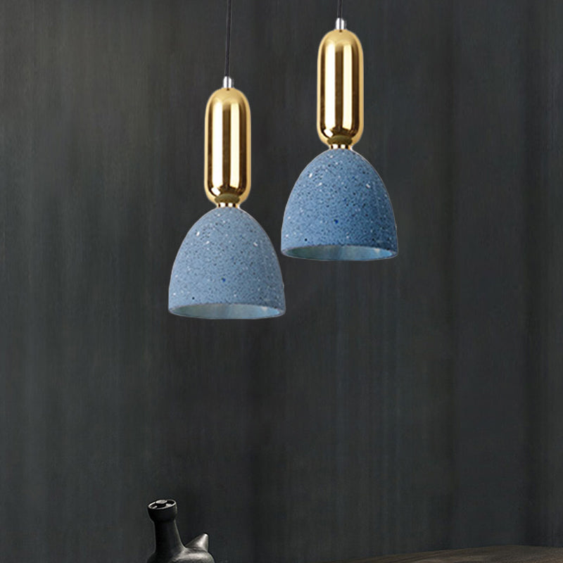 Macaron Pendant Light with Terrazzo Domed Shade in White/Black/Pink for Dining Room Ceiling