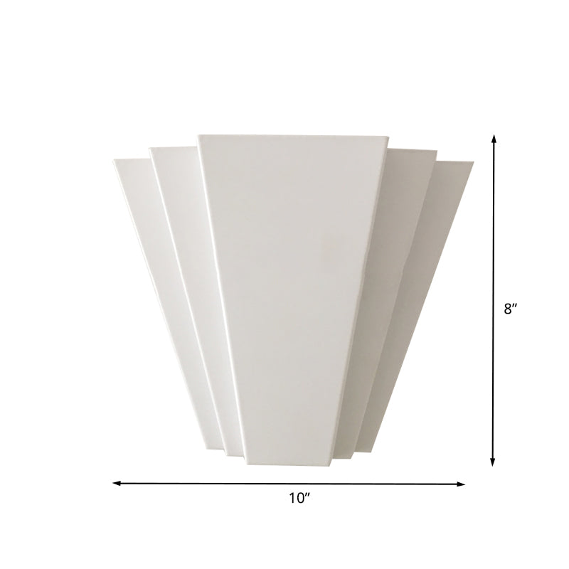 Contemporary LED Iron Wall Sconce, White Sector Flush Mount Light - White/Warm Lighting