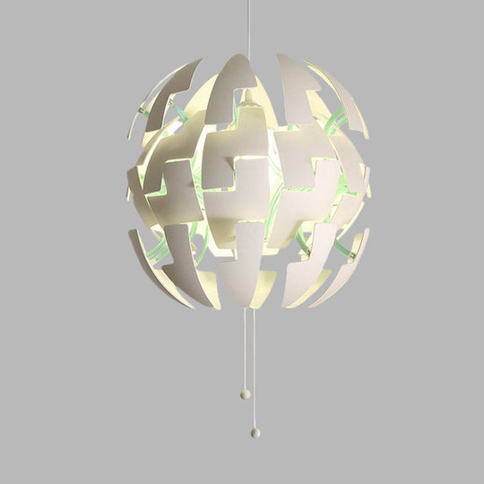 Modern Acrylic Blossom Ceiling Pendant Light with Pull Chain - White Finish