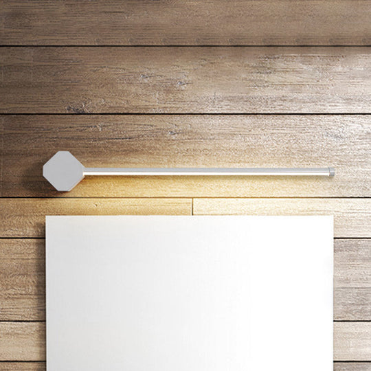 Modern LED Bathroom Sconce with Sleek Black/White Finish, Slim Linear Acrylic Shade - 16"/23.5" Long