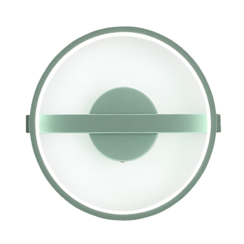 Minimalist LED Acrylic Wall Lamp in Green - White/Warm Light, 12.5"/16.5" Dia