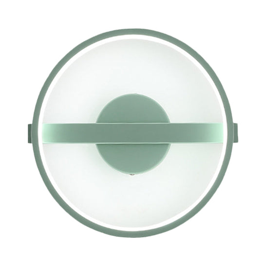 Minimalist LED Acrylic Wall Lamp in Green - White/Warm Light, 12.5"/16.5" Dia