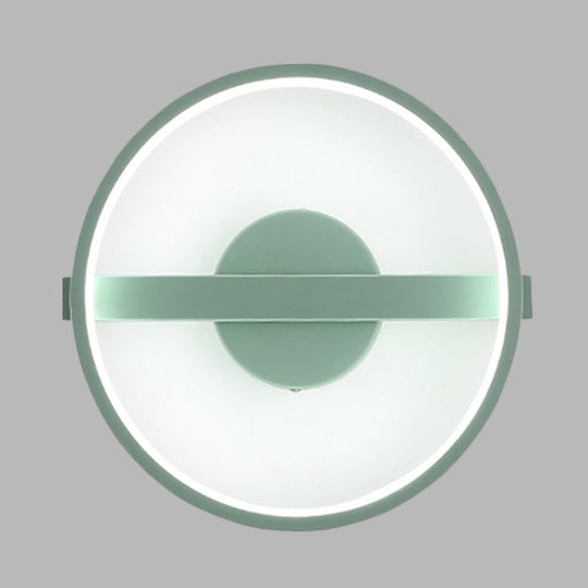Minimalist LED Acrylic Wall Lamp in Green - White/Warm Light, 12.5"/16.5" Dia