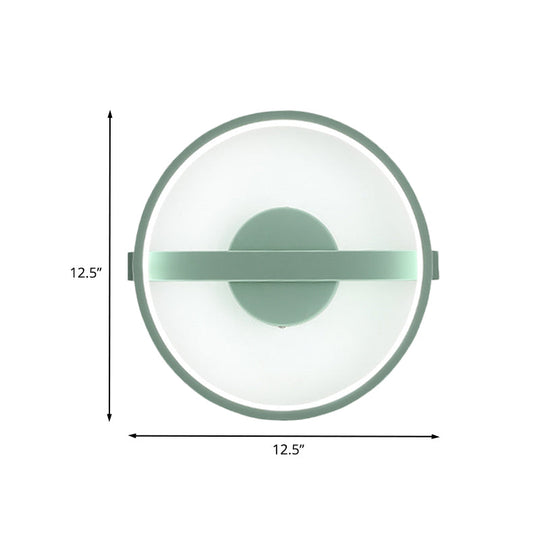 Minimalist LED Acrylic Wall Lamp in Green - White/Warm Light, 12.5"/16.5" Dia