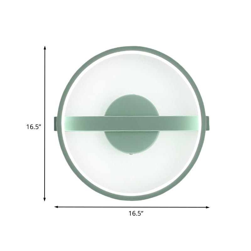 Minimalist LED Acrylic Wall Lamp in Green - White/Warm Light, 12.5"/16.5" Dia