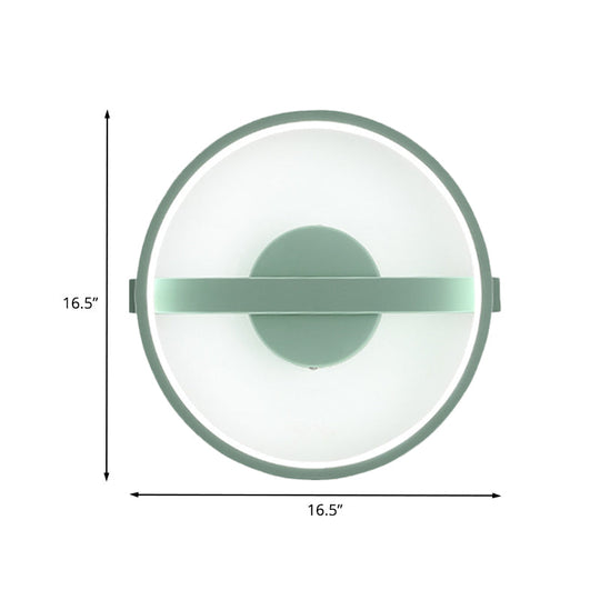 Minimalist LED Acrylic Wall Lamp in Green - White/Warm Light, 12.5"/16.5" Dia