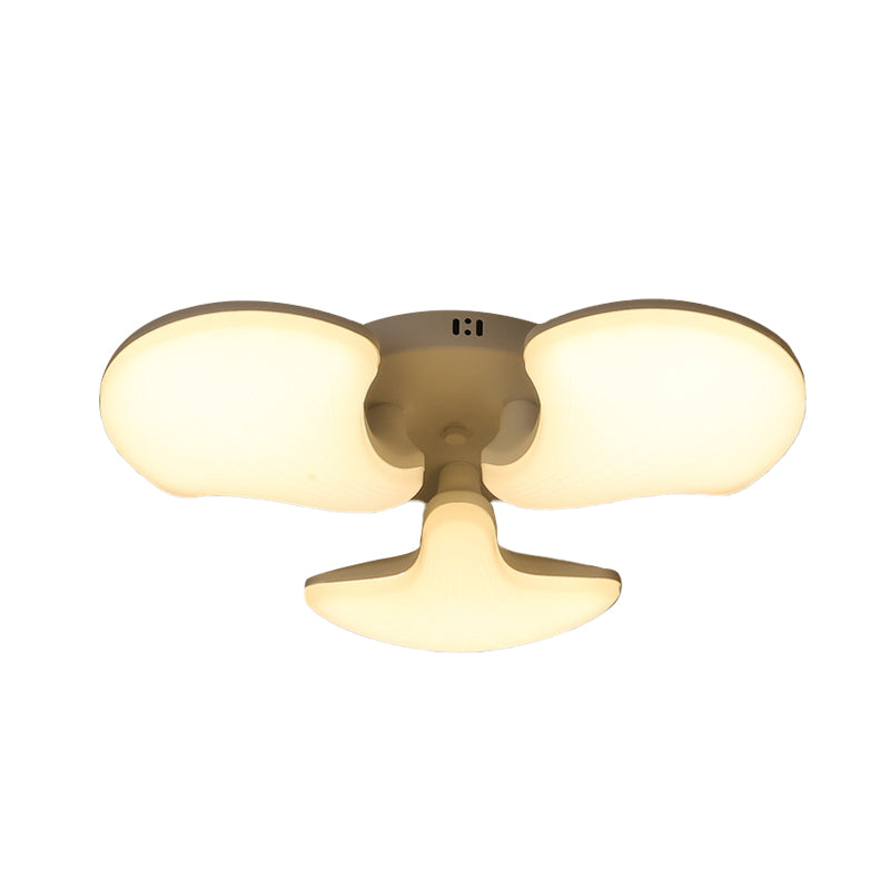 Modern White LED Ceiling Mounted Fixture with 3/5 Heads, Shell Acrylic Shade - 23.5"/27.5" Wide