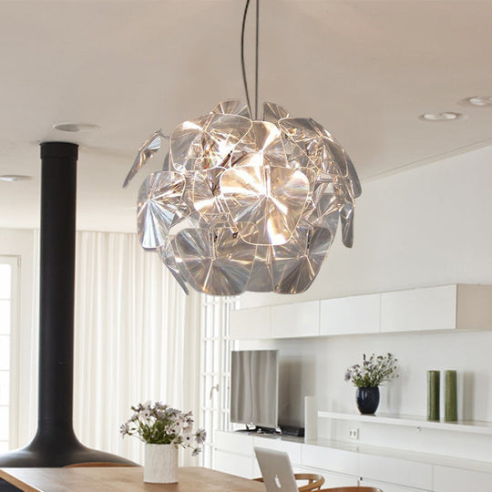 Modernist Clear Blossom Ceiling Pendant Light with Acrylic Panel Suspension