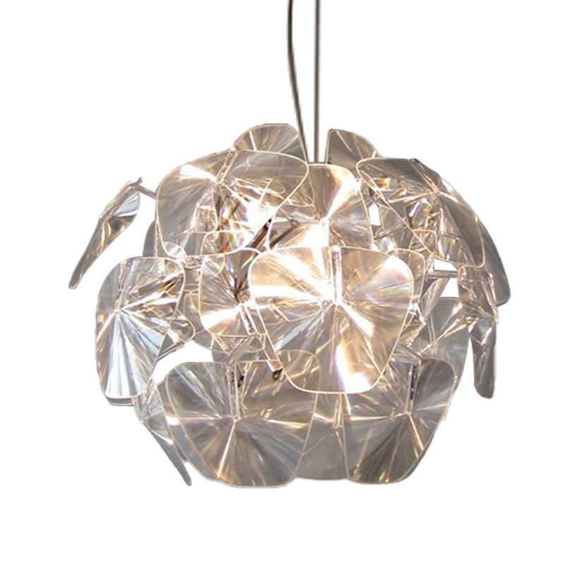 Modernist Clear Blossom Ceiling Pendant Light with Acrylic Panel Suspension