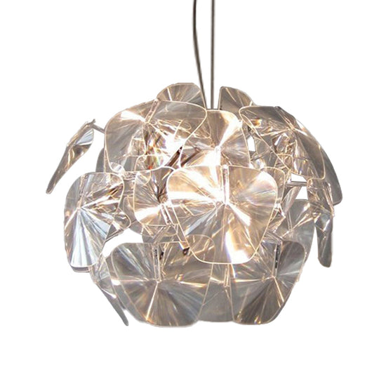 Modernist Clear Blossom Ceiling Pendant Light with Acrylic Panel Suspension