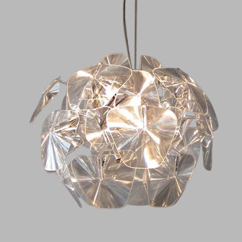 Modernist Clear Blossom Ceiling Pendant Light with Acrylic Panel Suspension