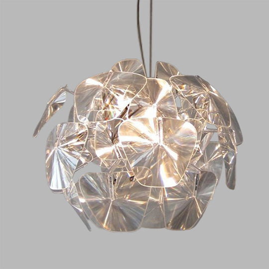 Modernist Clear Blossom Ceiling Pendant Light with Acrylic Panel Suspension