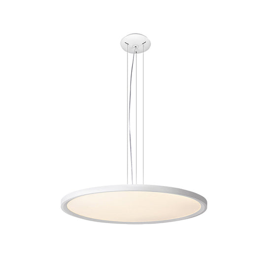 Silver Round Corridor Pendant LED Light Fixture - Modern Acrylic Suspension Lighting