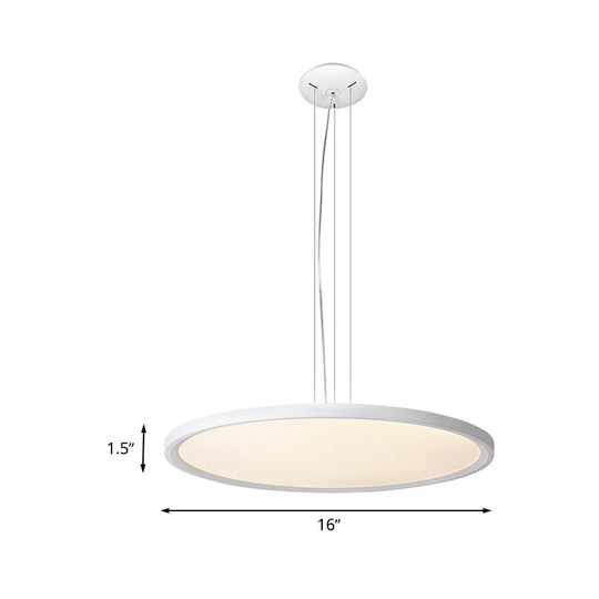 Silver Round Corridor Pendant LED Light Fixture - Modern Acrylic Suspension Lighting