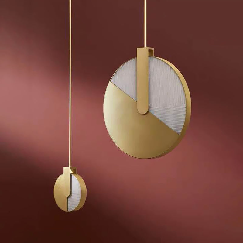Rotatable Circle Panel LED Ceiling Lamp in White/Warm Light - Modern Aluminum and Brass Design