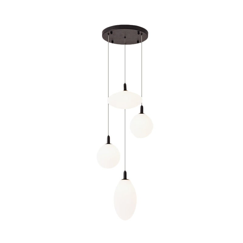 Minimalistic Gold/Black Pendant Lamp with 4 Lights and Cream Glass"
or 
"Minimalist 4-Light Gold/Black Pendant Lamp with Cream Glass