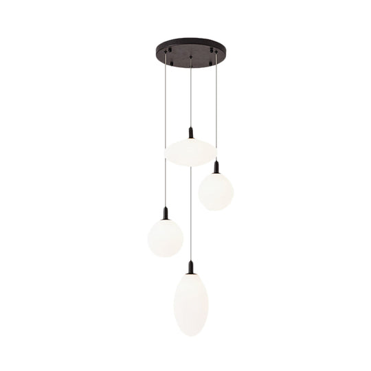 Minimalistic Gold/Black Pendant Lamp with 4 Lights and Cream Glass"
or 
"Minimalist 4-Light Gold/Black Pendant Lamp with Cream Glass