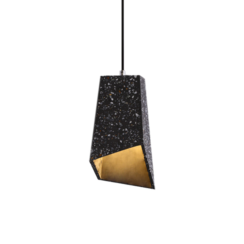 Hanging Geometric Nordic Terrazzo Pendant Lamp - 1 Head, White/Black/Red - Ideal for Coffee Shop
