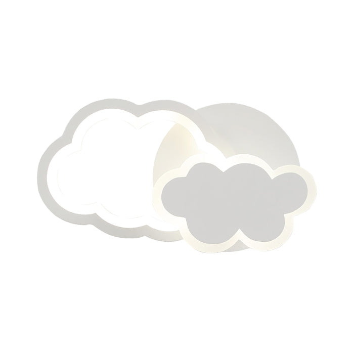 Modern LED Indoor Wall Lighting for Kids - White Acrylic Wall Mount Light