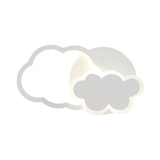 Modern LED Indoor Wall Lighting for Kids - White Acrylic Wall Mount Light