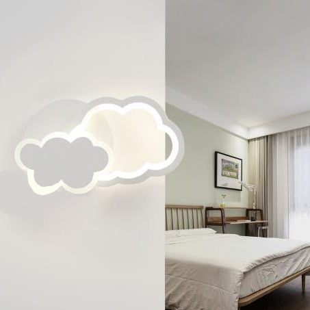 Modern LED Indoor Wall Lighting for Kids - White Acrylic Wall Mount Light