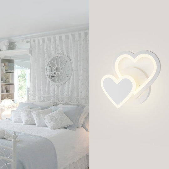 Modern LED Indoor Wall Lighting for Kids - White Acrylic Wall Mount Light