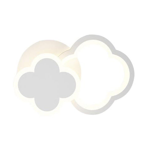 Modern LED Indoor Wall Lighting for Kids - White Acrylic Wall Mount Light