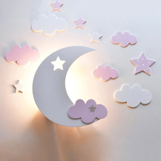 Cartoon Cloud LED Wall Sconce for Child's Bedroom - Energy Saving and Acrylic Material