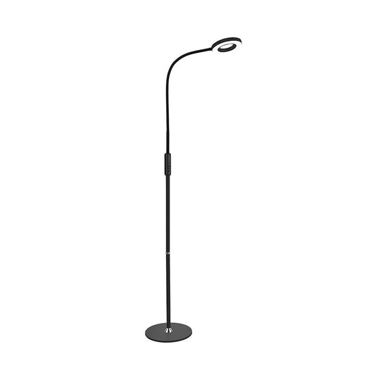 Modern Metal Loop Floor Lamp - White/Black LED Floor Light for Living Room